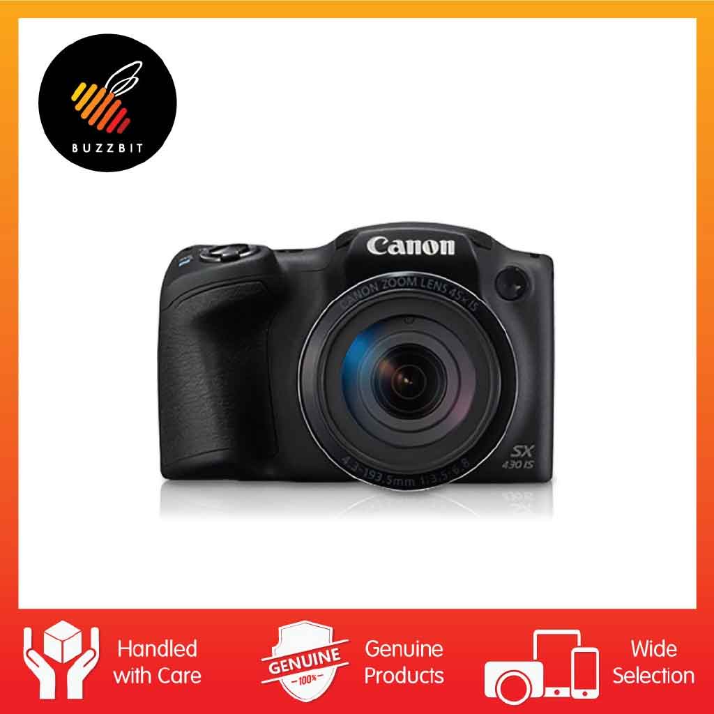 Canon PowerShot SX430 IS Digital Compact Camera (Black) + 16GB Shopee Malaysia