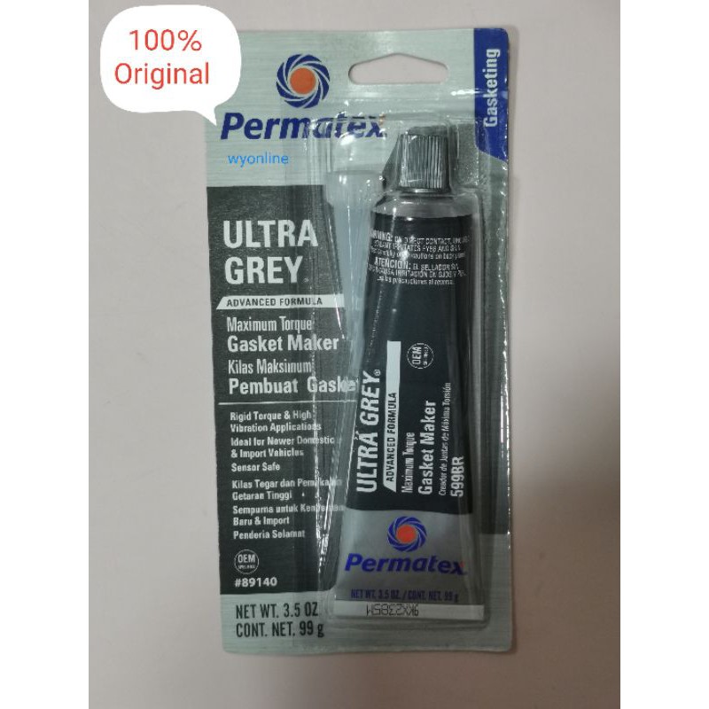 Permatex Ultra Grey 599BR - Gasket Maker - 100% Original #89140 - 99g ...