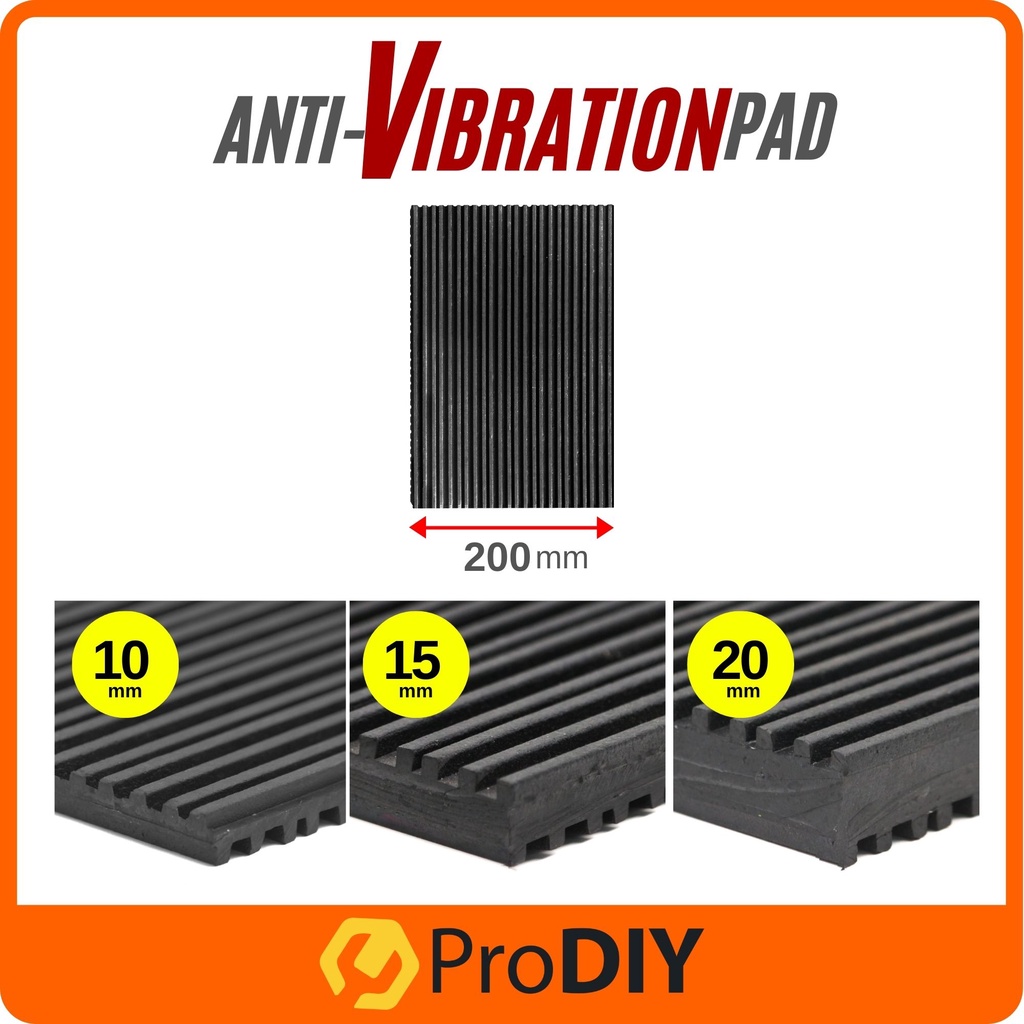 300 x 200mm Anti Vibration Pad Natural Rubber Water Pump Thickness 10mm ...