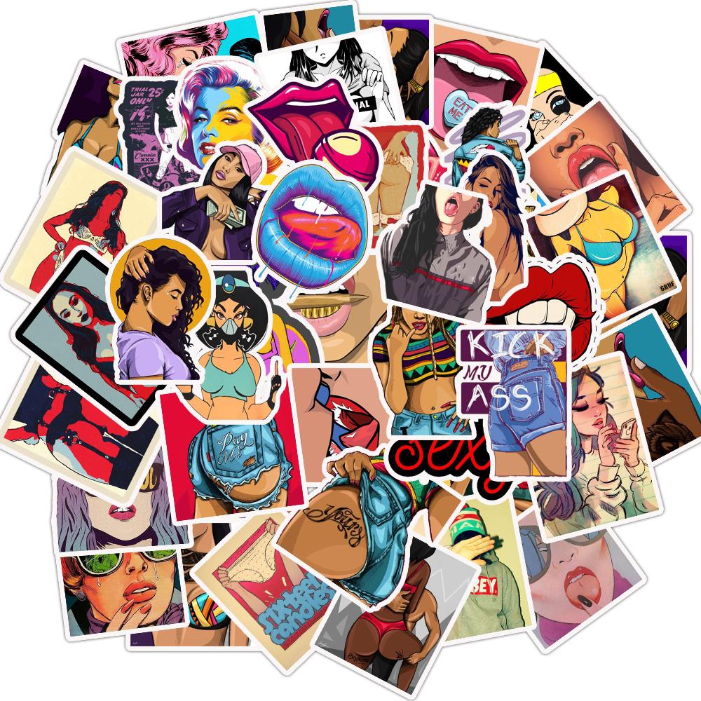 50PCS Pack Sexy Girls Stickers Set Toy Travel Sticker For Luggage ...