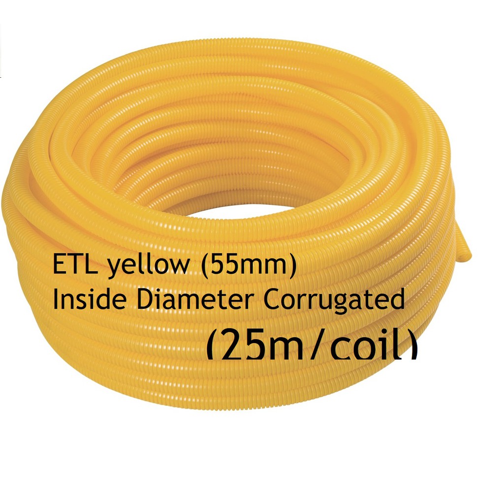 yellow flexible conduit 50mm (2") Corrugated Tubing with Slit & fiber duct express drop off