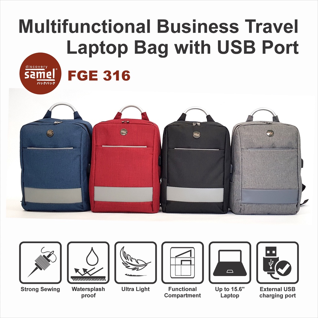 SAMEL FGE 316 Business Travel Laptop Bag with USB Port Bag Computer