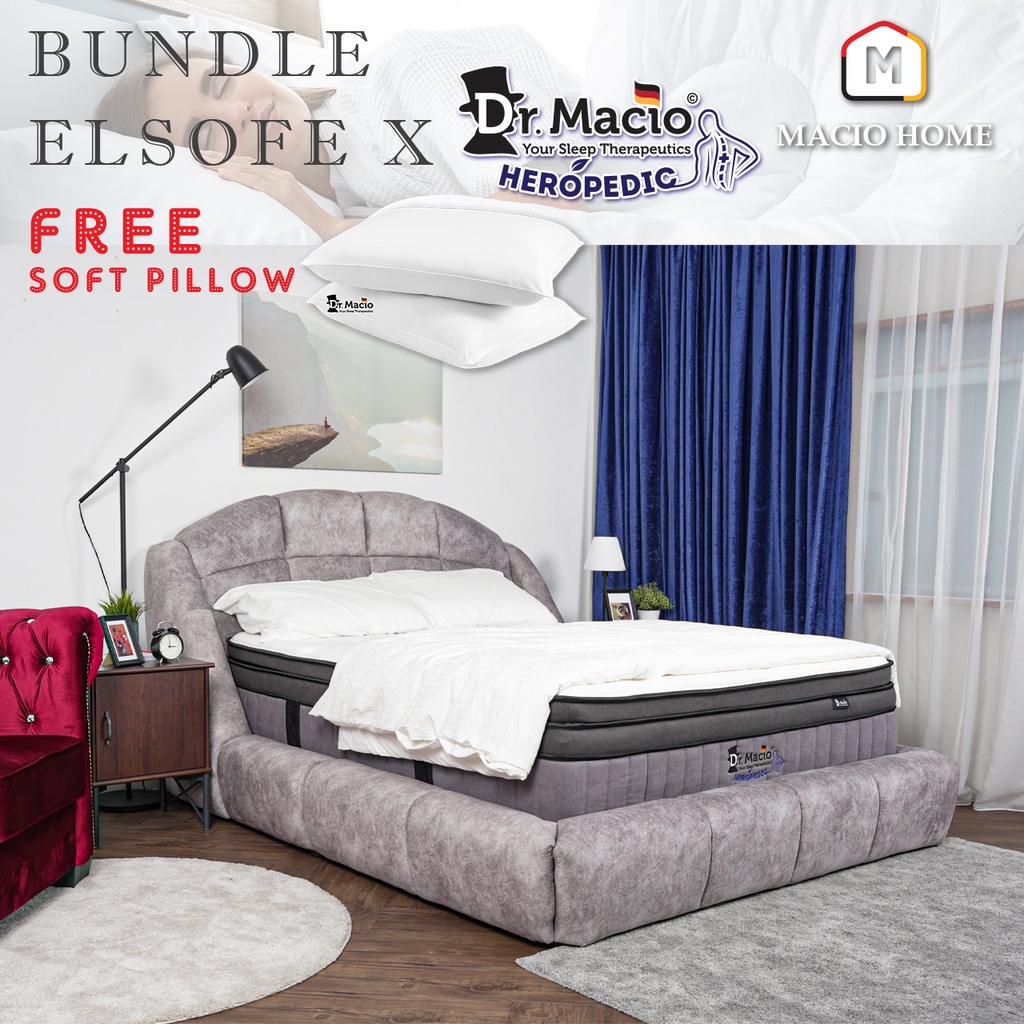 (Free Shipping Bundle Deal) Dr. Macio ELSOFE Bed Frame + Heropedic 14.5
