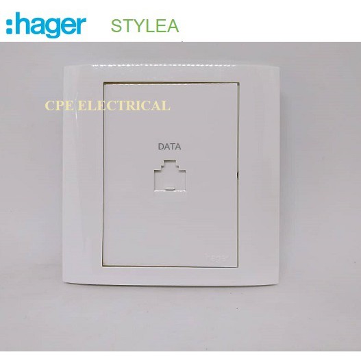 HAGER STYLEA RJ45 CAT 5E / CAT 6 NETWORK DATA SOCKET with Keystone
