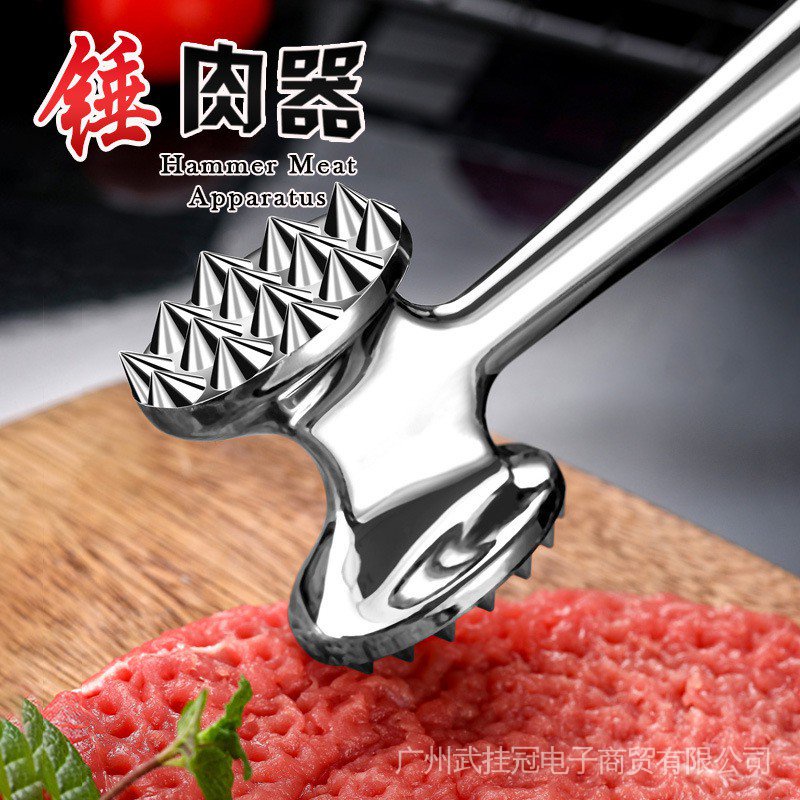 新选Stainless Steel Tender Meat Hammer Loose Meat Tenderizer Needle
