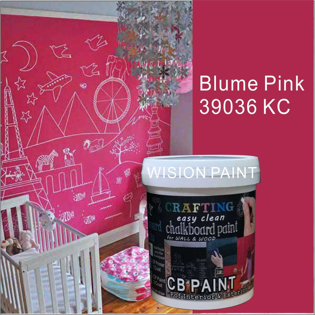 1874KC CHALKBOARD PAINT ( 1L ) CRAFTING EASY CLEAN FOR INTERIOR & EXTERIOR  WALL PAINT / PAPAN KAPUR CAT / chalk board