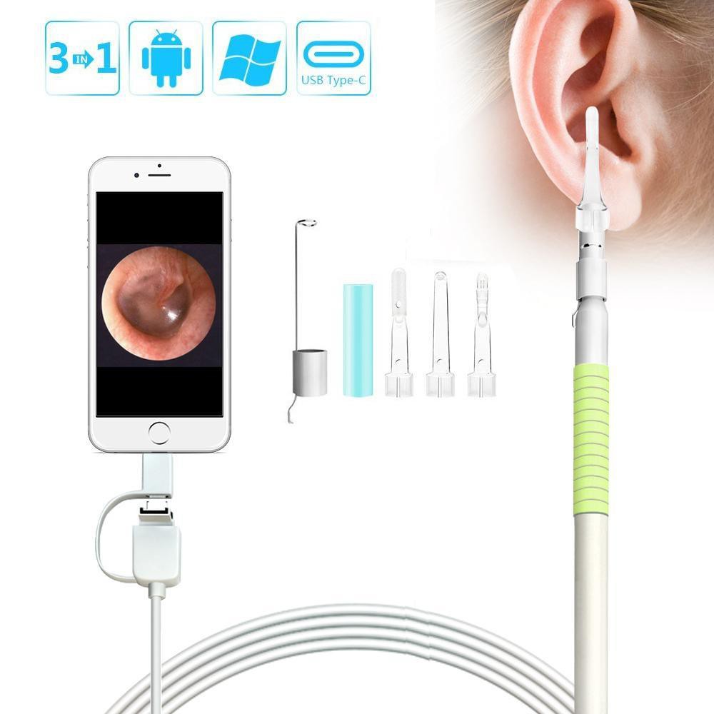 USB/ Micro USB/ Type-c Endoscope LED Ear Inspection Camera | Shopee ...
