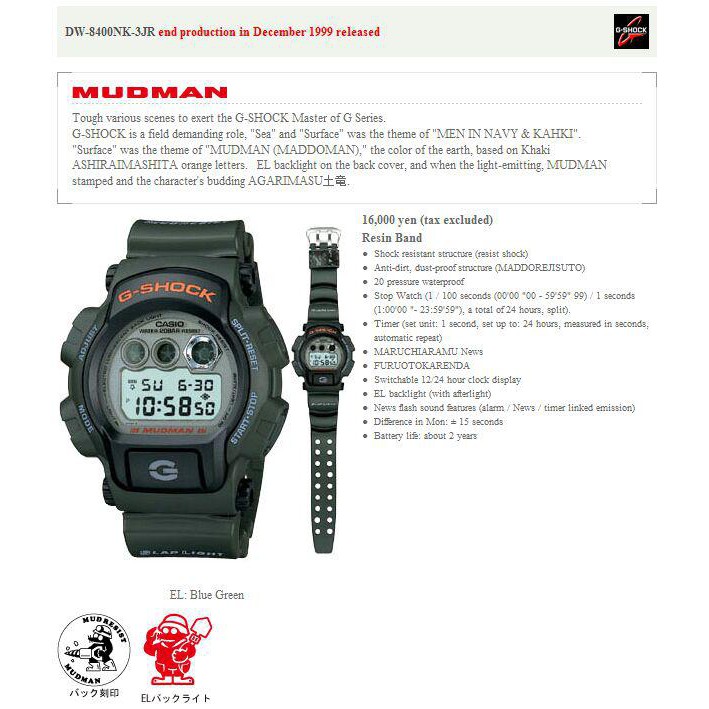 CASIO G-SHOCK DW-8400NK MUDMAN | www.dorisvilk.com