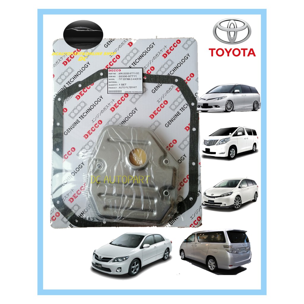 TOYOTA ESTIMA 2.4 VELLFIRE ACR50 WISH 2.0 ZGE22 ALTIS ZRE143 ZRE173 VOXY  CVT AUTO FILTER KIT SET AUTO OIL CVT FE GEAR BO | Shopee Malaysia