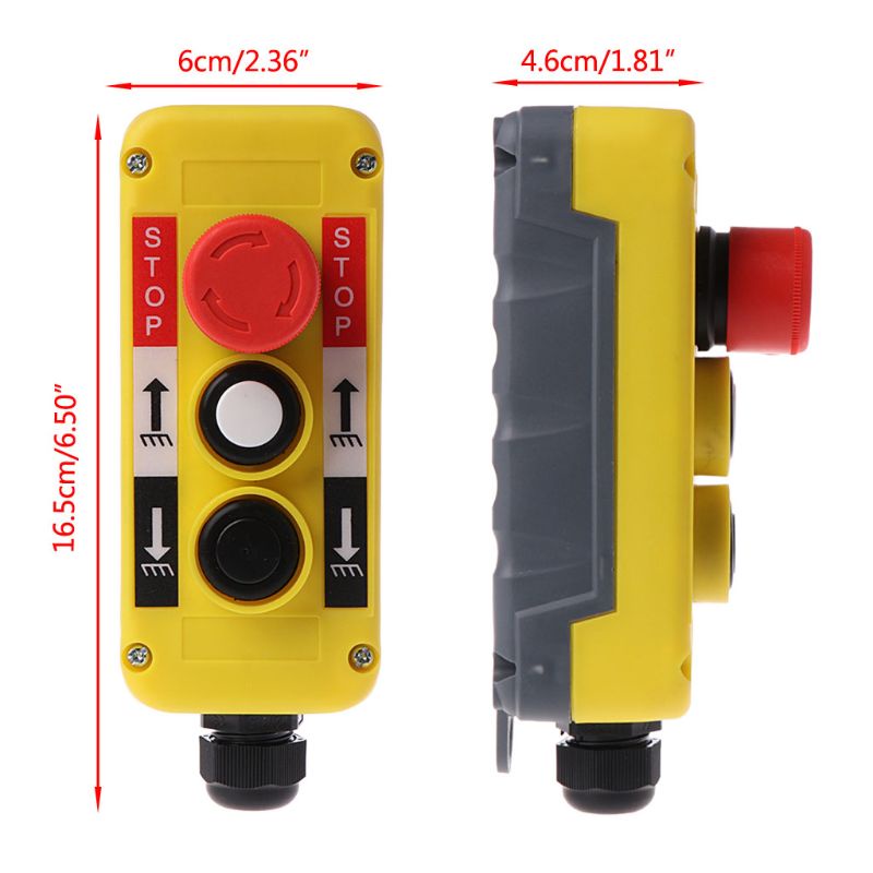 Zein Hoist Pendant Push Button Control Switch 2 Ways Hoist Crane Push ...