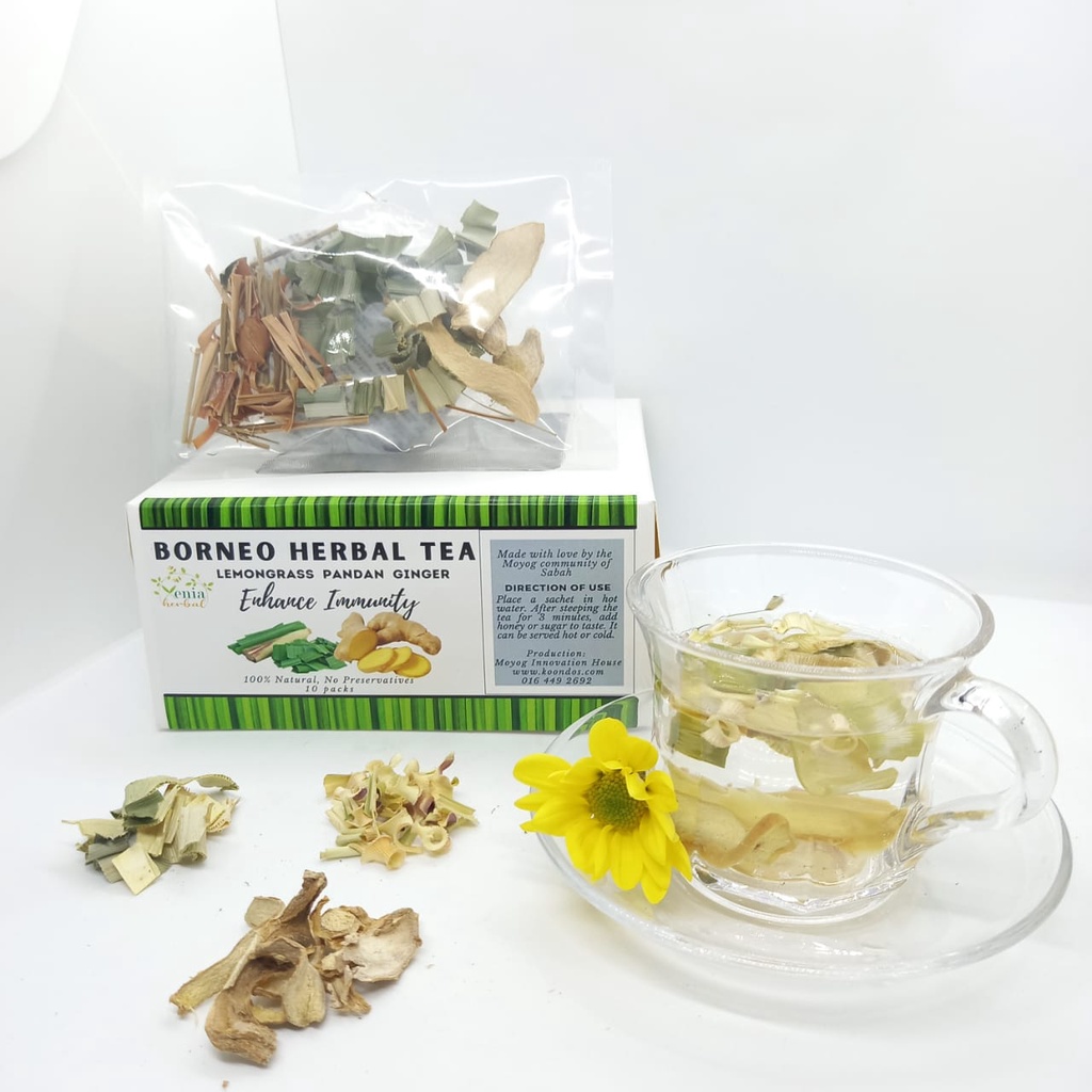 Borneo Herbal Tea (Lemongrass + Pandan + Ginger) Shopee Malaysia