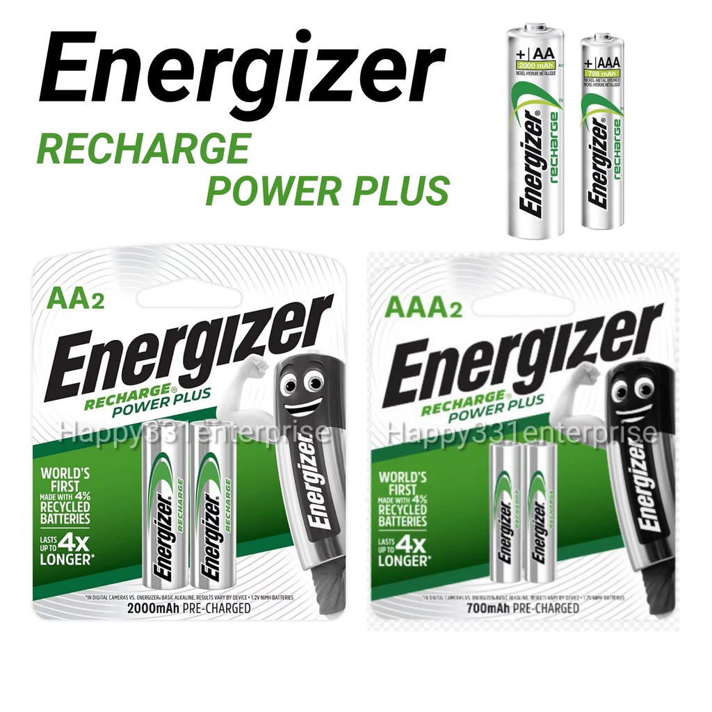 Genuine ENERGIZER Recharge Battery POWER PLUS AA HR6 2000mAh 1.2v / AAA