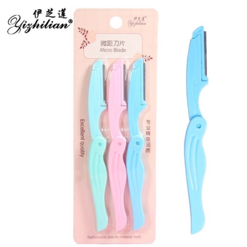 Folding Micro Blade Eyebrow Razor Trimmer Shaver Beauty Tools (3PCS SET ...
