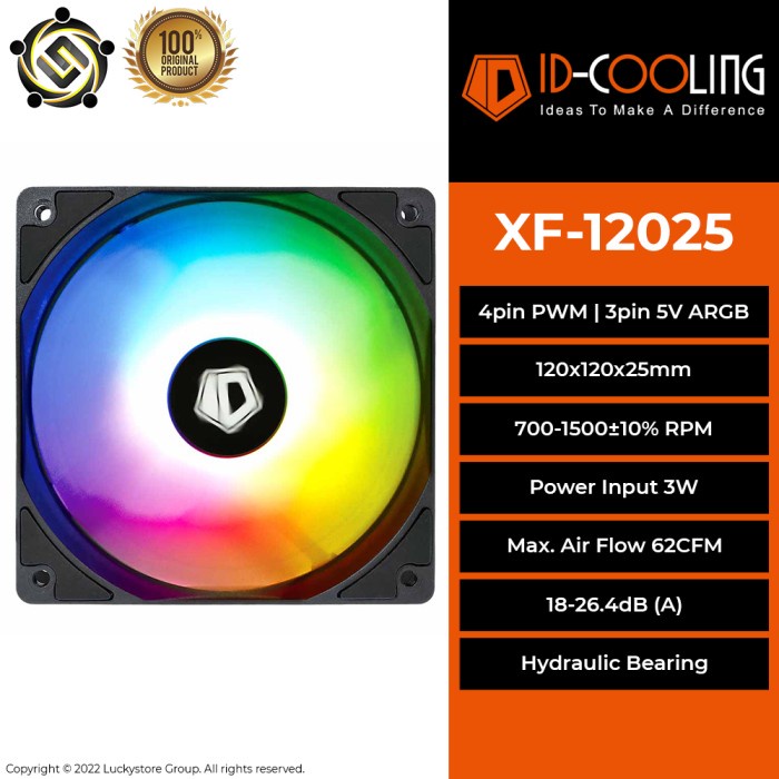 Id-cooling IDCOOLING IDCOOLING XF-12025-ARGB Single Fan 120mm 12cm PWM ...