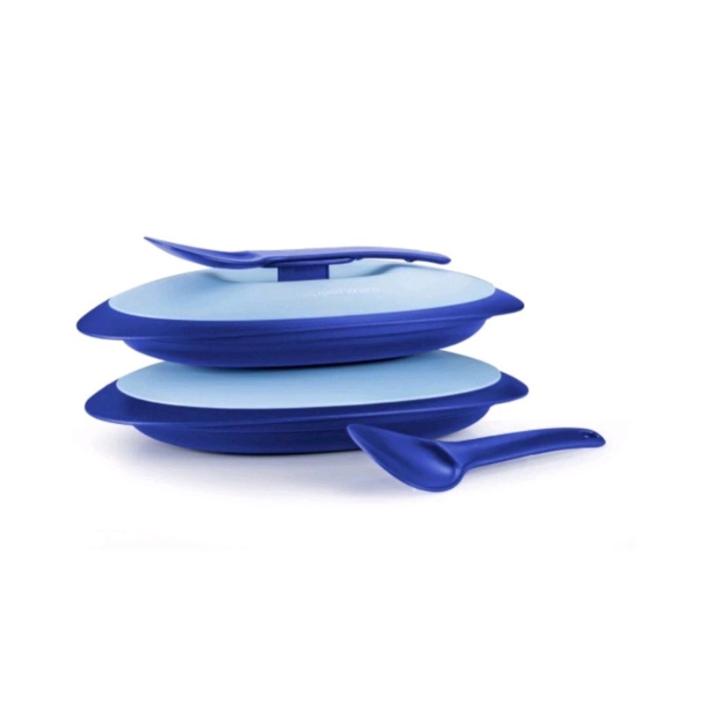 Tupperware Royale Blue Serveware Set 🎁 Hadiah Tupperware🎁Wish card 🎁