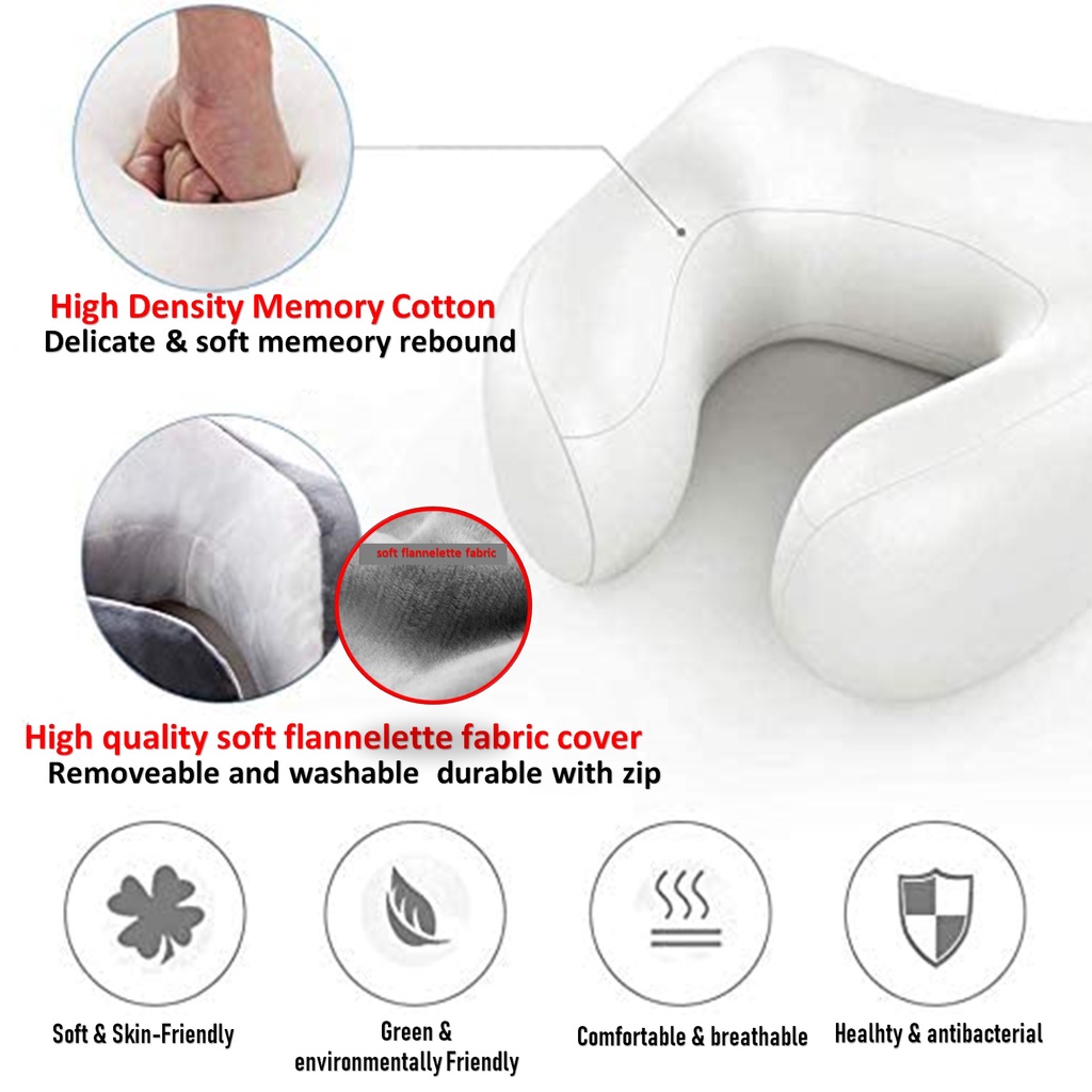 Travel Neck Pillow Massager Portable U-shaped Memory Foam Kneading USB ...