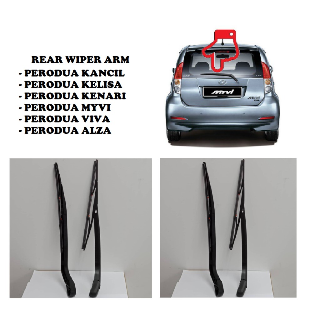 Wiper Arm (Rear/Belakang) Perodua Kancil,Kelisa,Kenari,Viva,Myvi & Alza ...