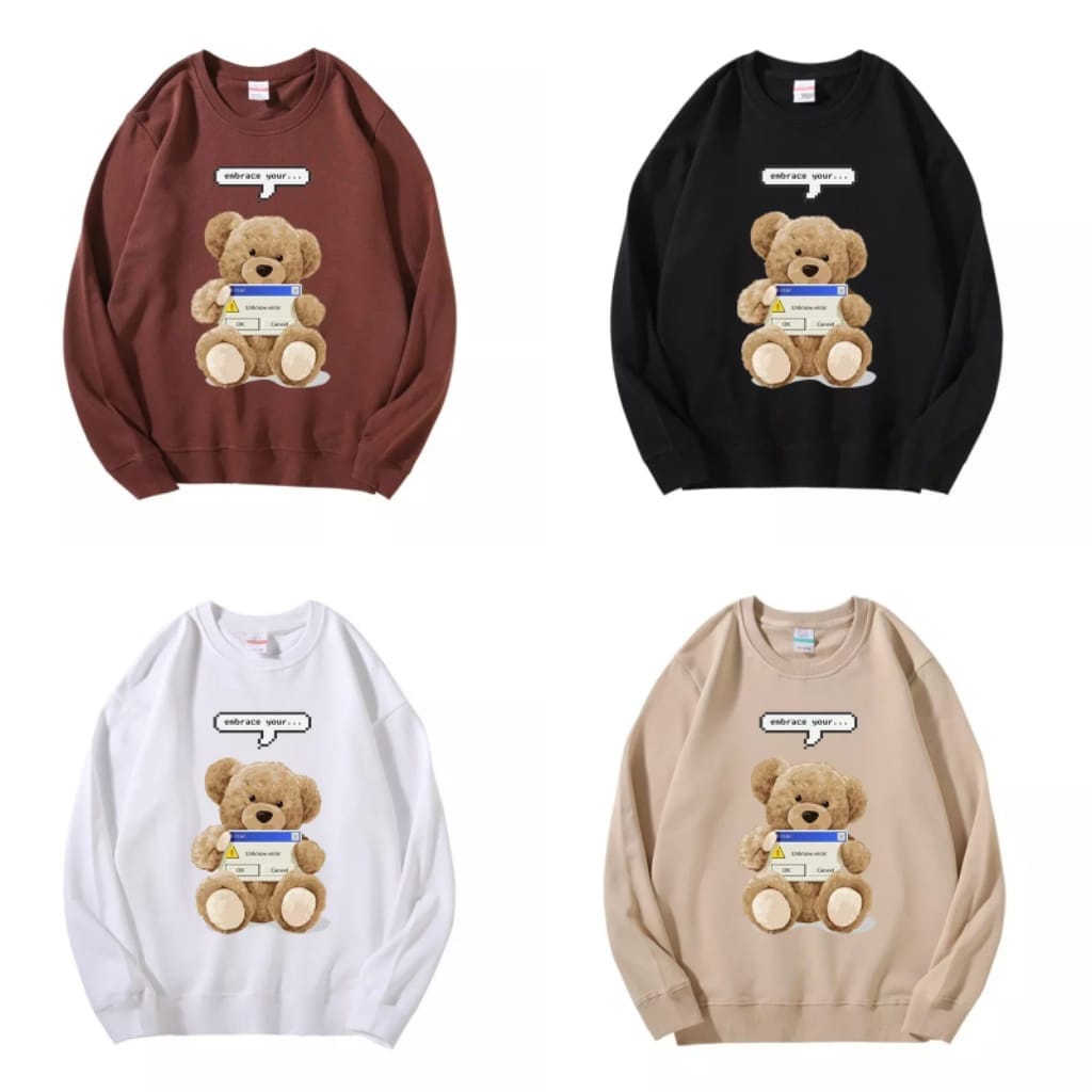 Brasa 3D Bear Sweater - White