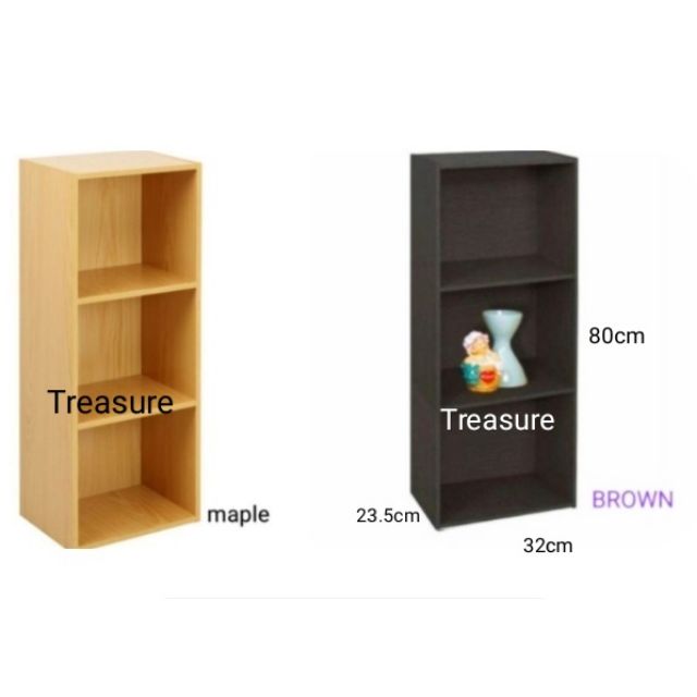 TLE 3 Tiers Wooden Rack Storage Organaiser Bookshelf Book Shelf