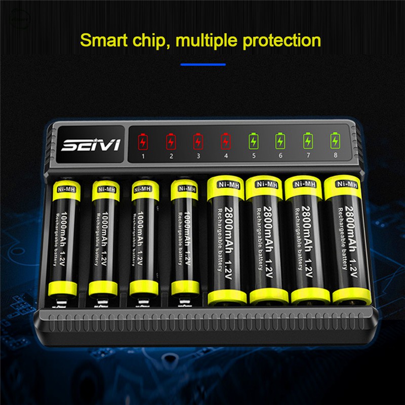 Cfstore.my Beston 8 Slot Fast Smart Intelligent Lithium Battery Charger 