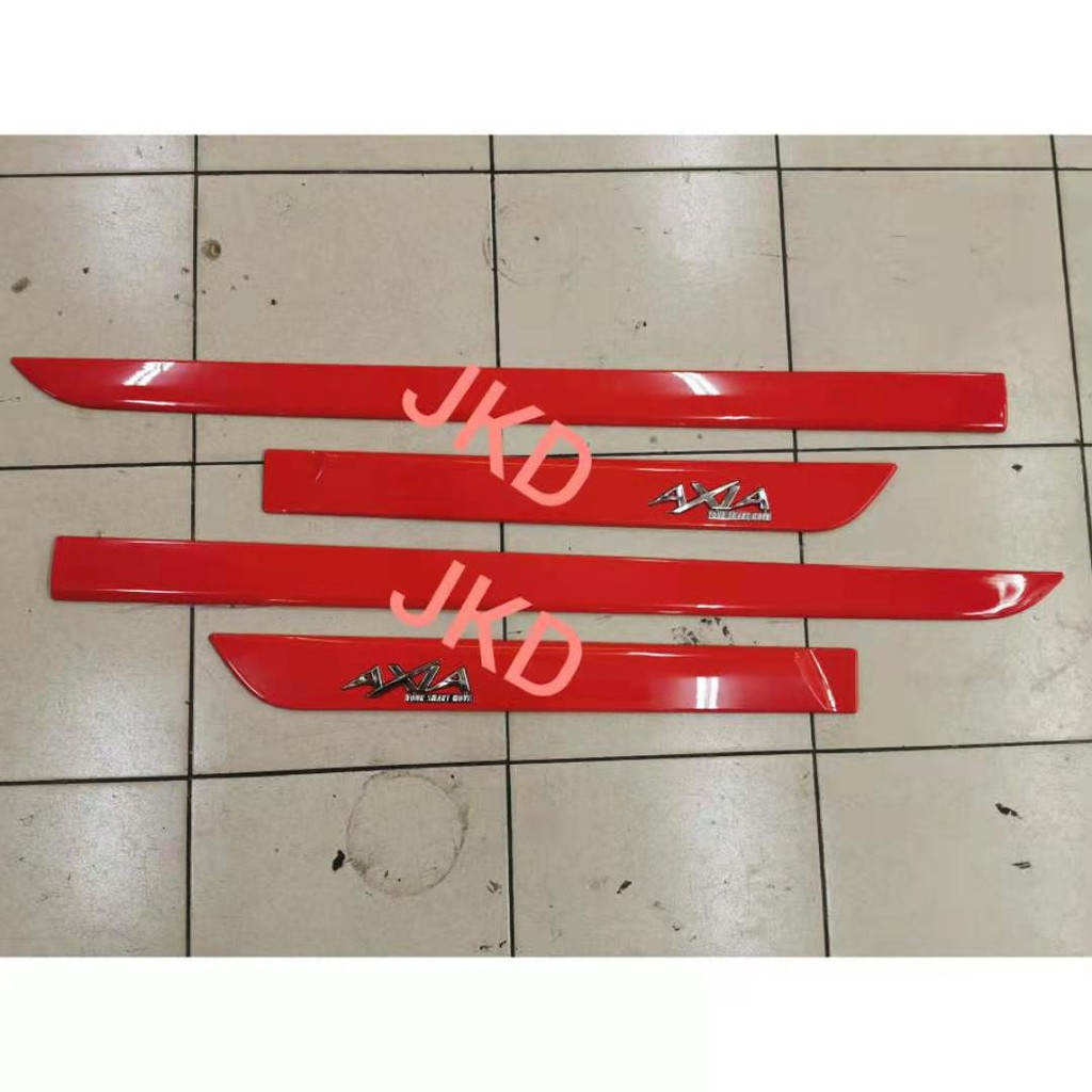 SIDE DOOR MOULDING GARNISH BODY LINING PANEL PERODUA AXIA ABS MATERIAL WITH CHROME LOGO DOUBLE