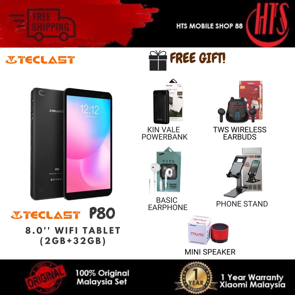 Teclast P80 Tablet (2GB +32GB) 1 Year TELCAST MSIA Warranty 8.0