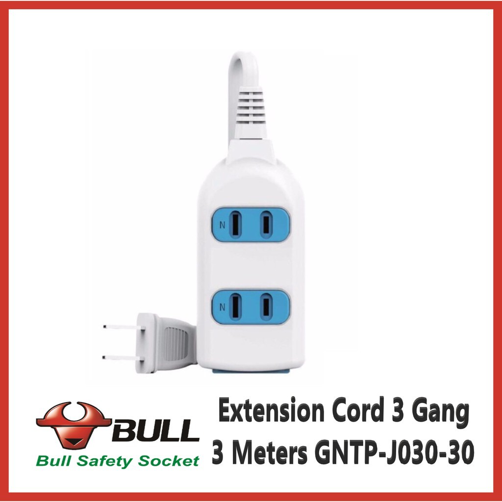 Bull Extension Cord 3 Gang 3 Meters GNTPJ03030 Shopee Malaysia