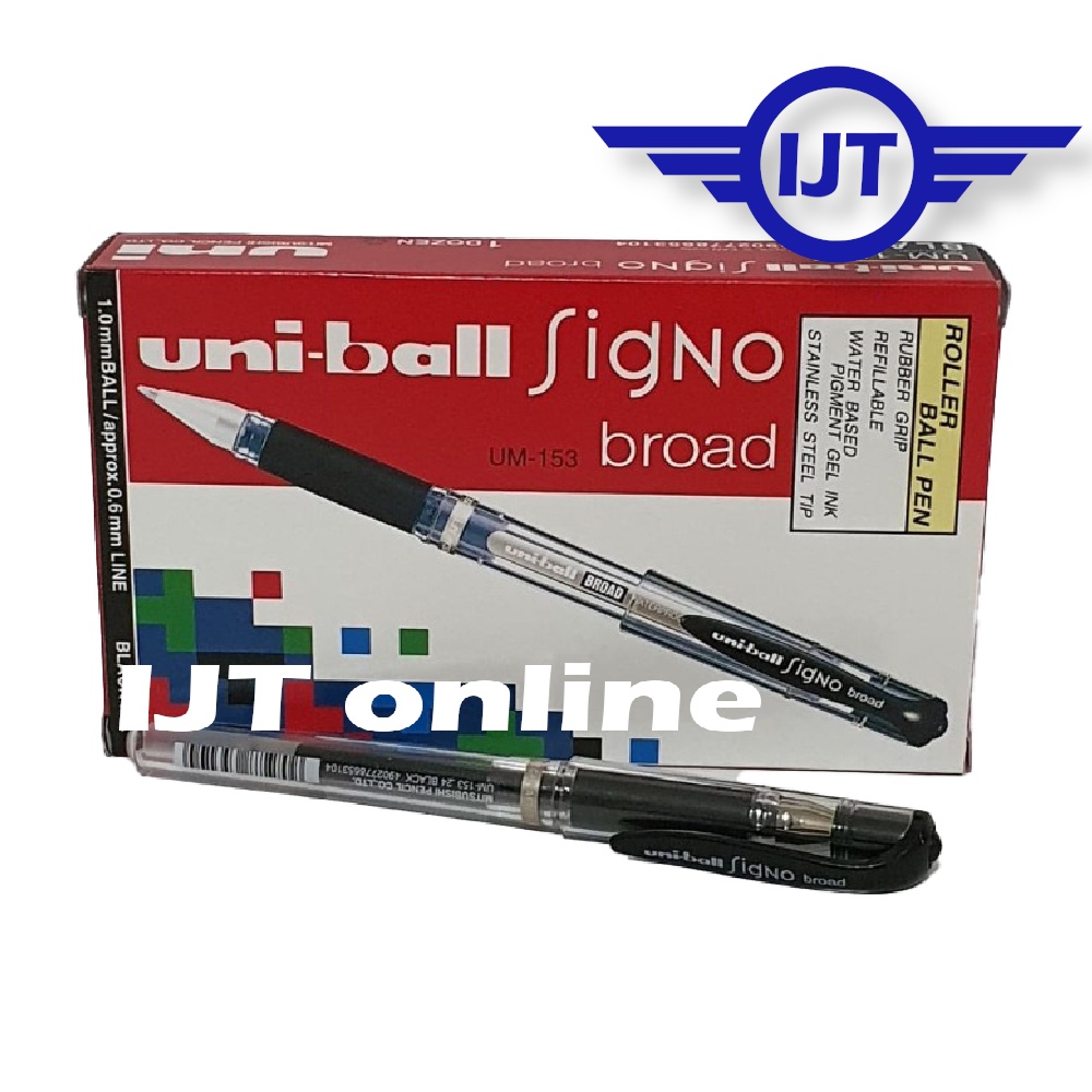 3psc uni-ball Signo Um-153 1.0mm Broad GEL Pigment Ink Rollerball