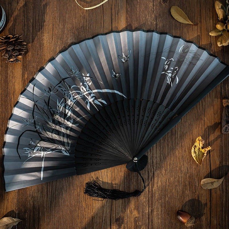 扇子折扇中国风古风舞蹈折叠古典古装女小夏季和风跳舞樱花扇 Fan folding fan, Chinese style, ancient ...
