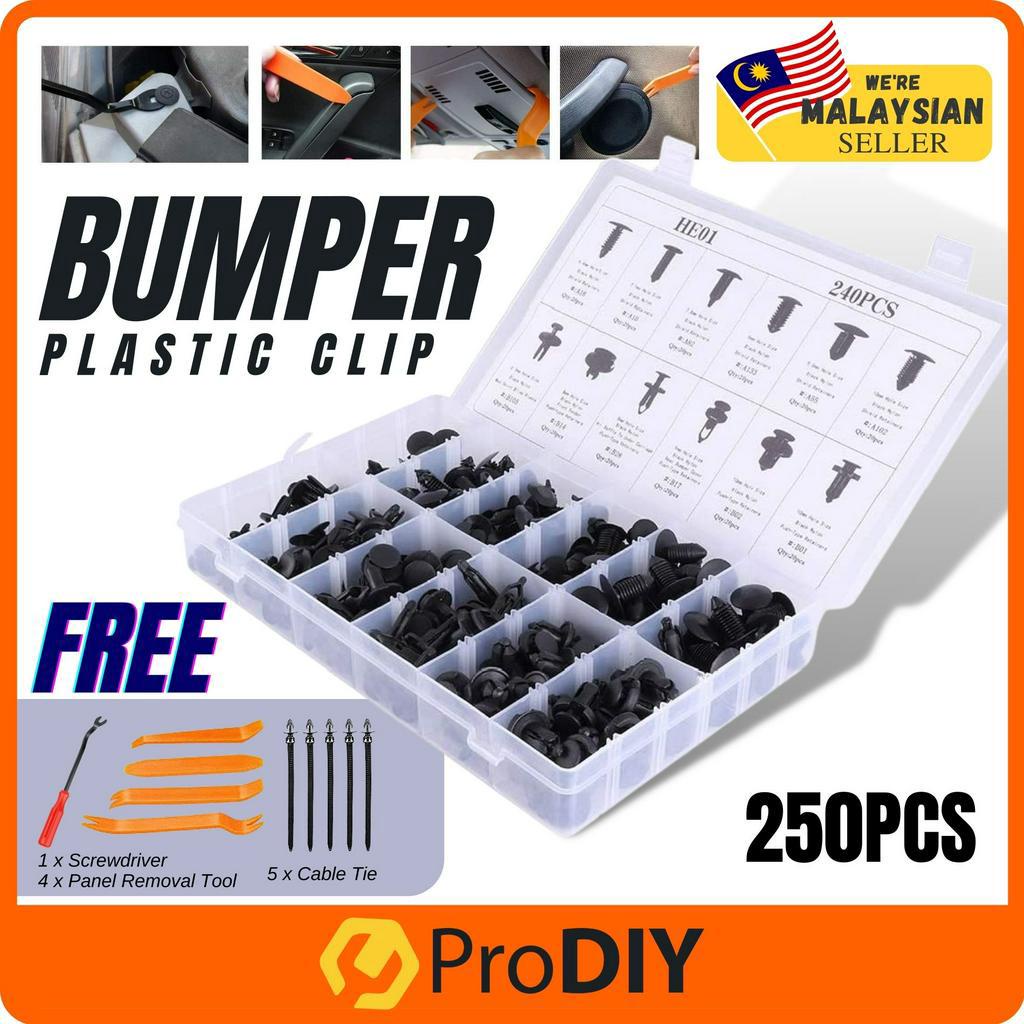 HE01 250PCS Car Clip Trim Kit Car Push Pin Rivet Bumper Clips Door