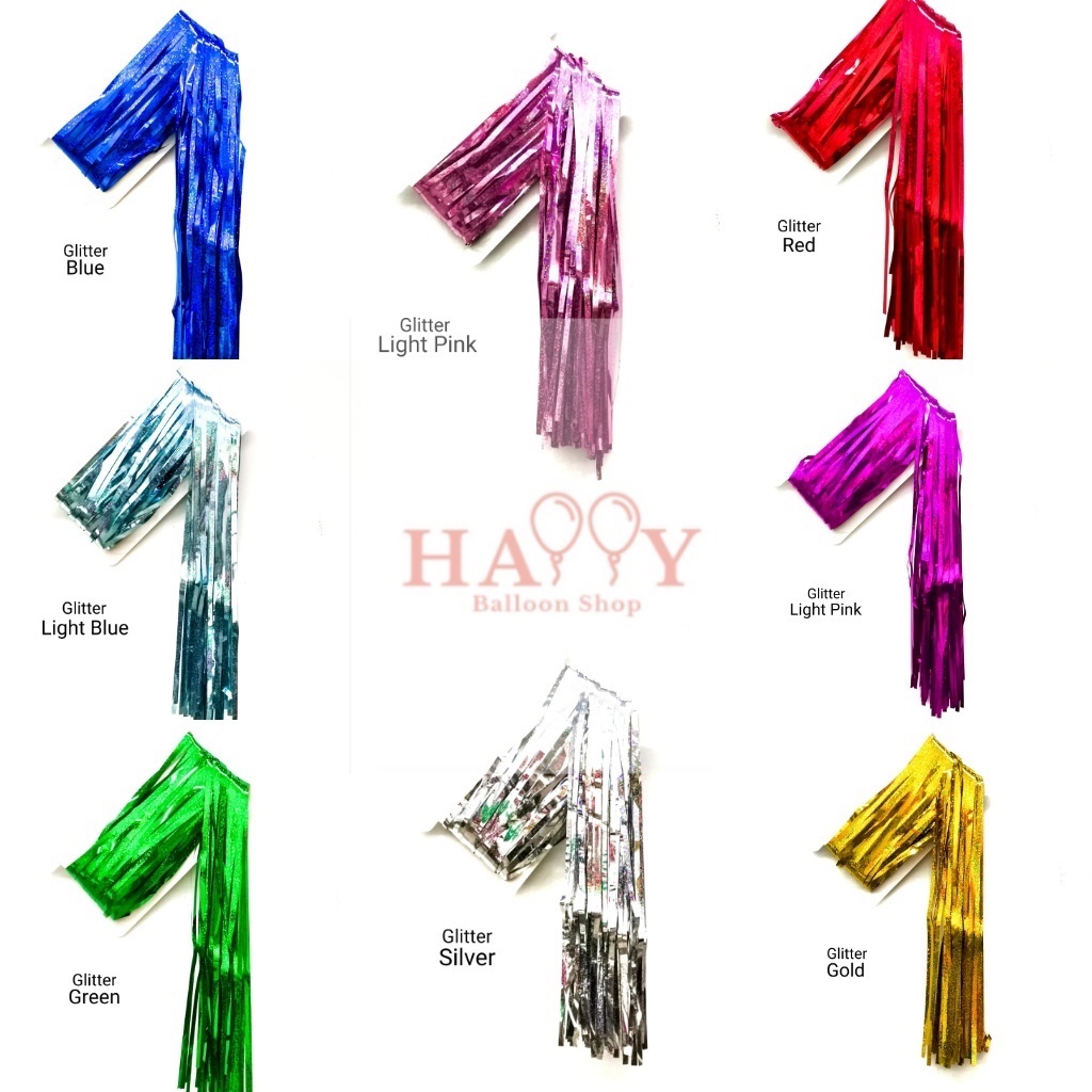 TASSEL CURTAIN 2M X 1M Background shinning Balloon,ready stock shining
