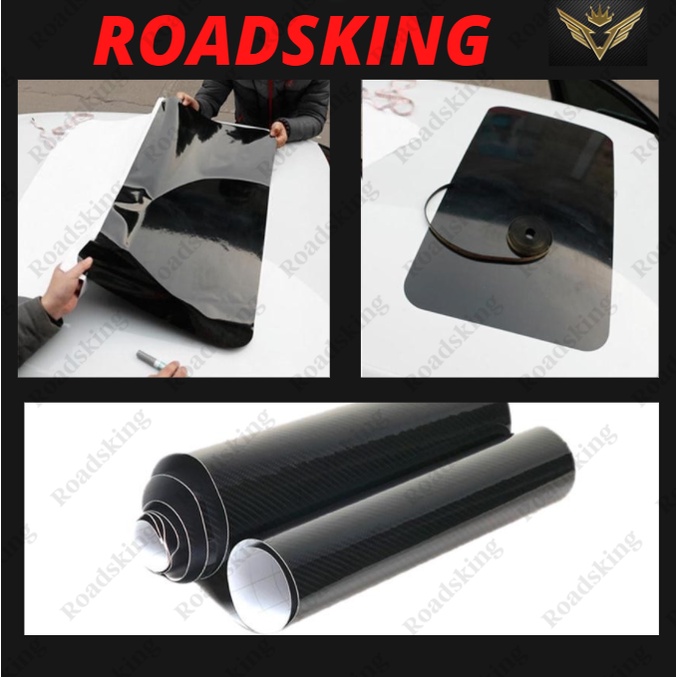 Car Imitation Fake Sunroof Sticker Black Glossy Wrap Roof Vinyl Film