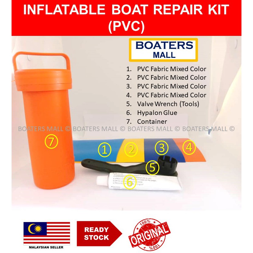 INFLATABLE BOAT REPAIR KIT PVC FOR DINGHY / RHIB / RAFT / BANANA BOAT