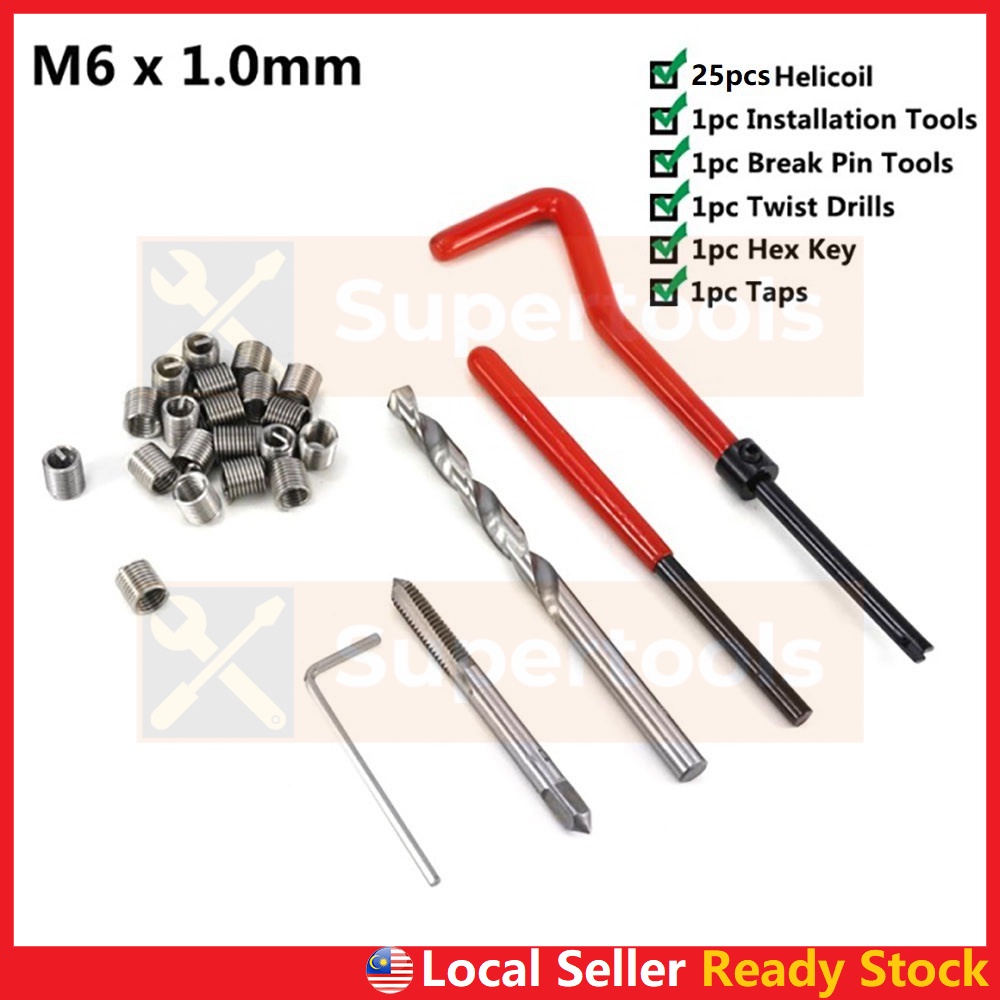 166-Piece Helicoil Thread Repair Kit – Metric M5 M6 M8 M10 M12, Rethread Tool, HSS, For Stripped Threads