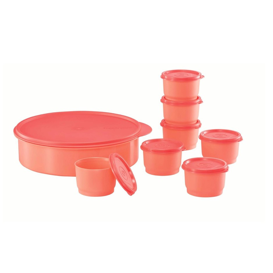 Tupperware Prosperity Keeper 8 pcs Set Tupperware Round Peach Tupperware Prosperity Keeper Set