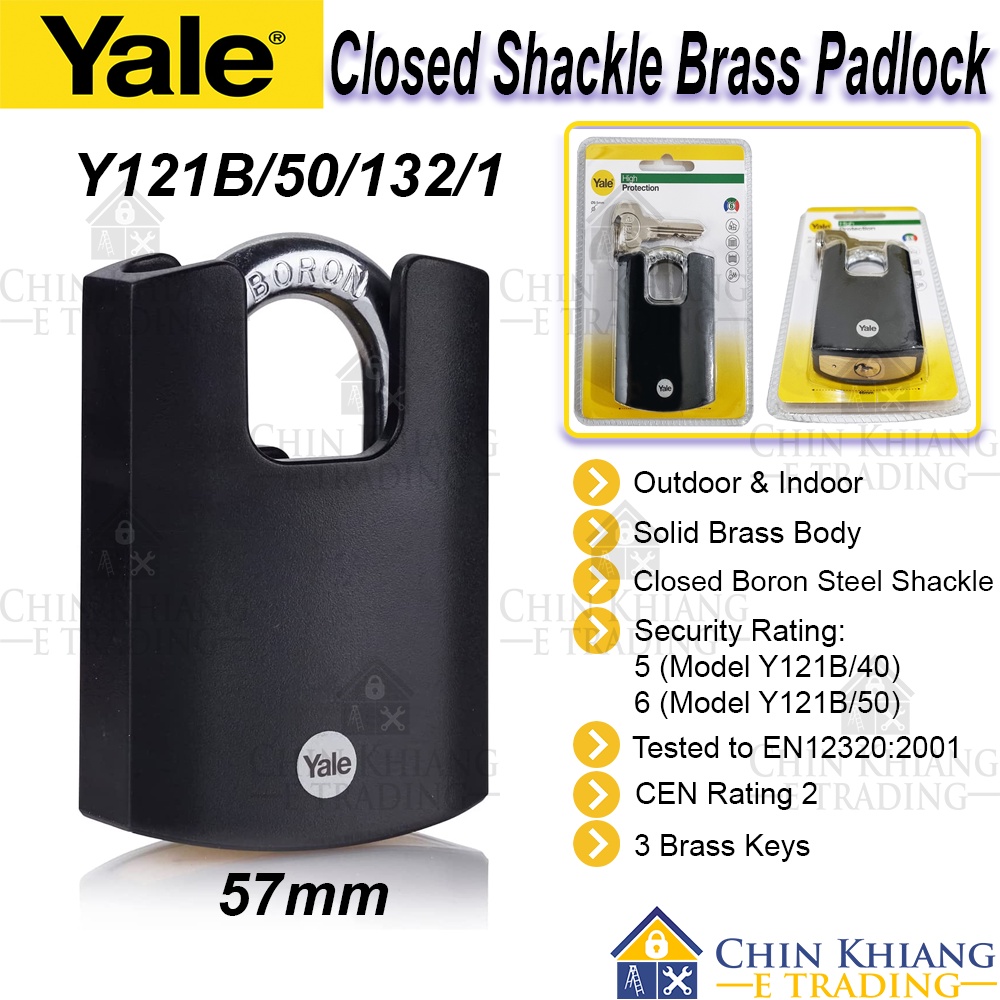 Yale Y220B/51/118/3 Classic Series Weather Resistant Laminated Steel 3 In 1 Padlock With Cover 51mm I.10953511 - View #6