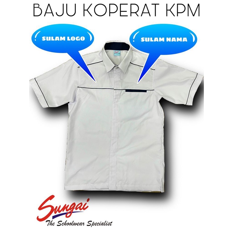 BAJU KOPERAT CIKGU SEKOLAH MALAYSIA JENAMA SUNGAI FREE LOGO NAMA SULAM ...