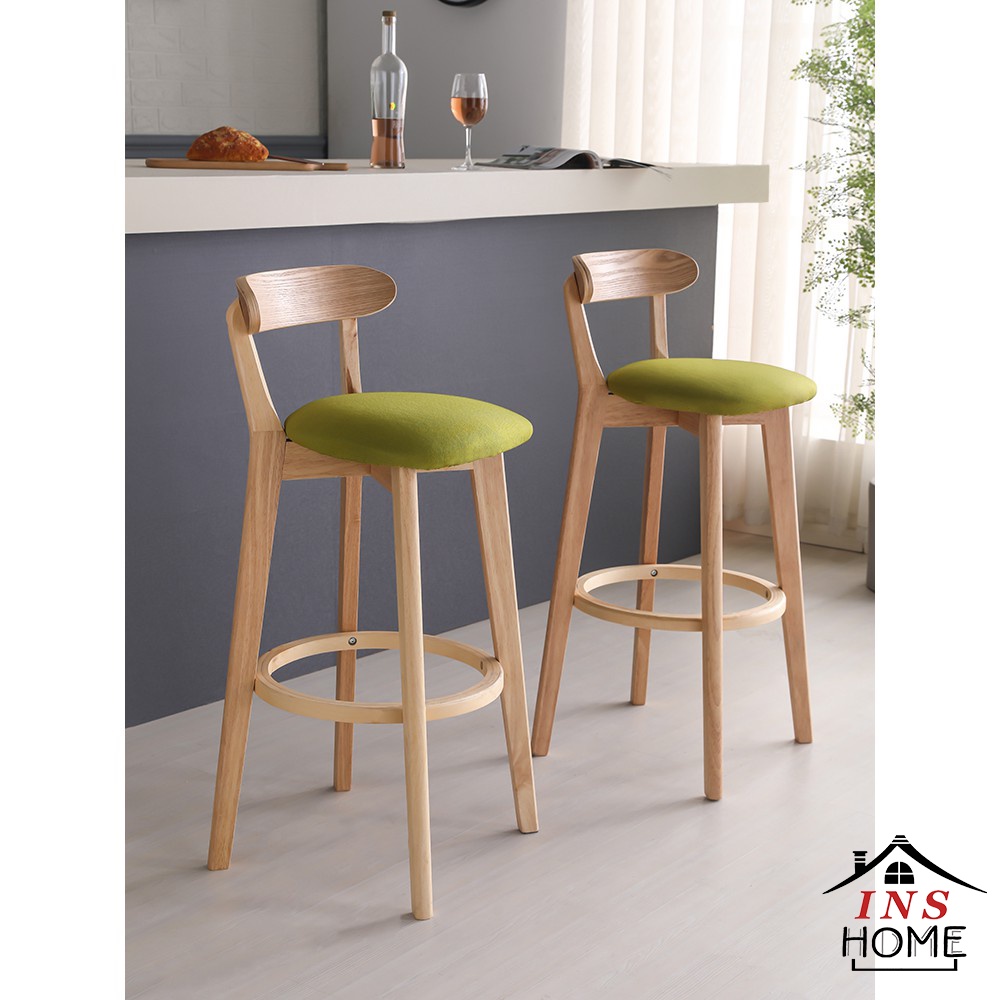 Solid Wood High Chair Modern Minimalist High Stool Bar Chair Front