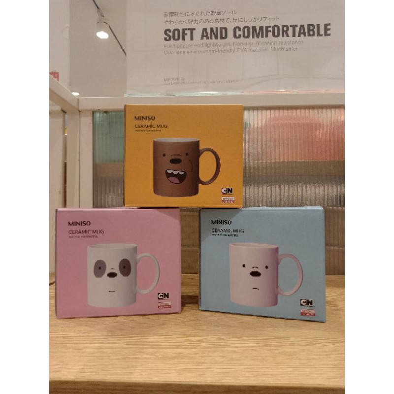 Miniso Ceramic Mug We Bare Bears Glass Character Cup Shopee Malaysia