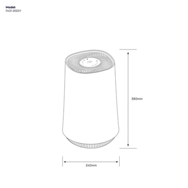 Electrolux Flow A3 Air Purifier FA31202GY with 4 stage filter for 26m²