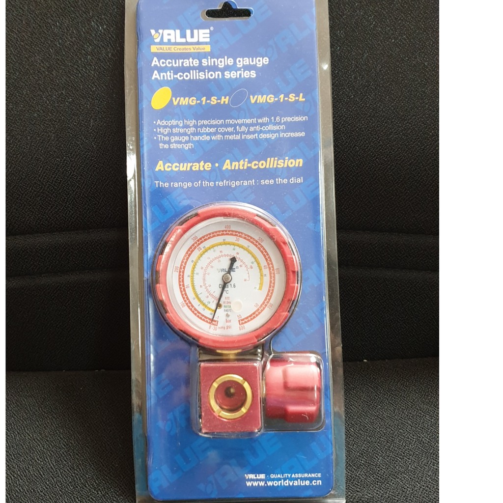 VALUE Accurate Single Manifold Gauge VMG-1-S-H, Anti Collision Series ...