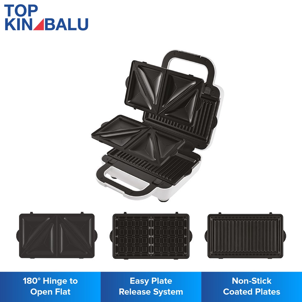 KENWOOD SMP84.C0WH 3IN1 SANDWICH & WAFFLE MAKER Shopee Malaysia