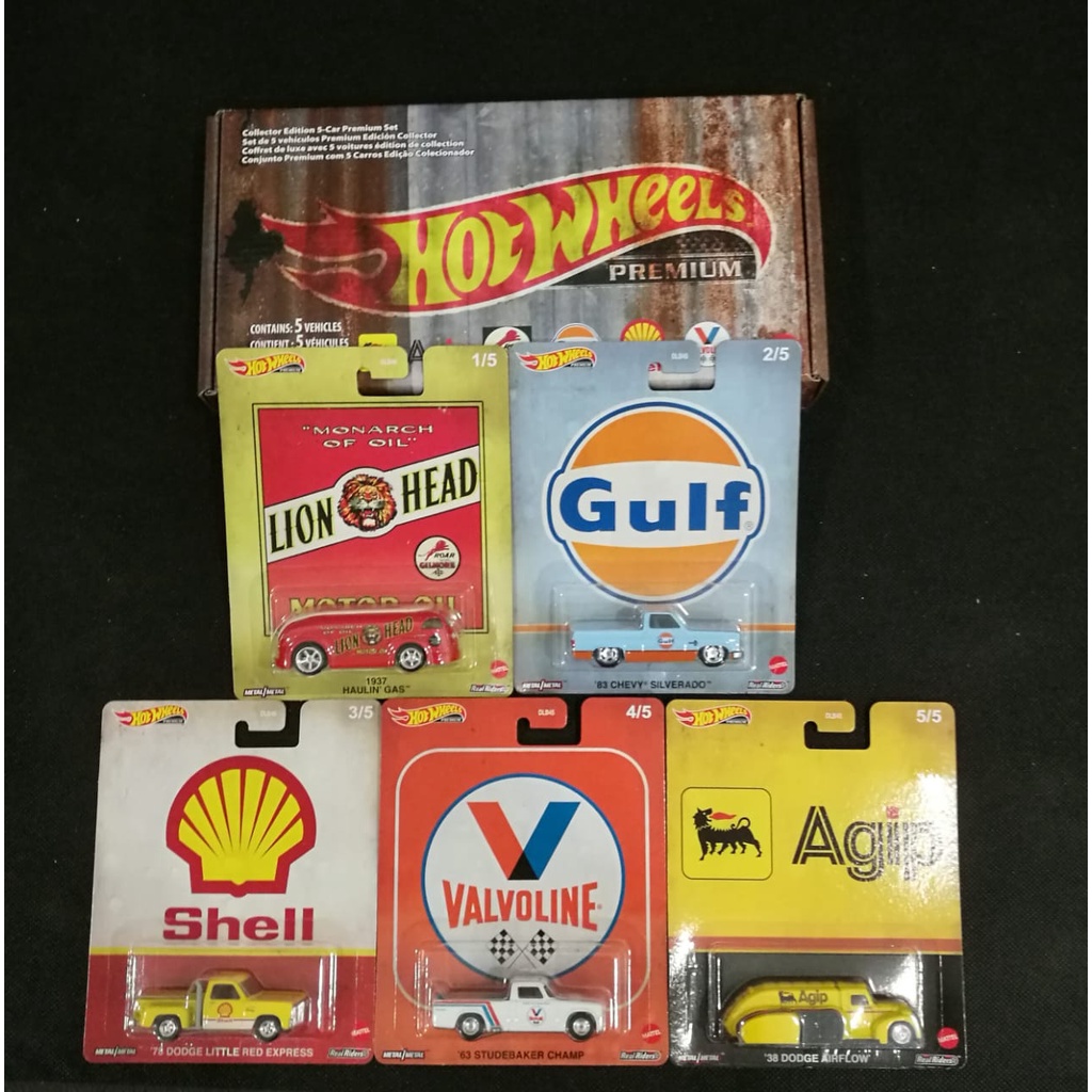 Hot Wheels Premium Pop Culture Vintage Oil Gas Set Agip Gulf