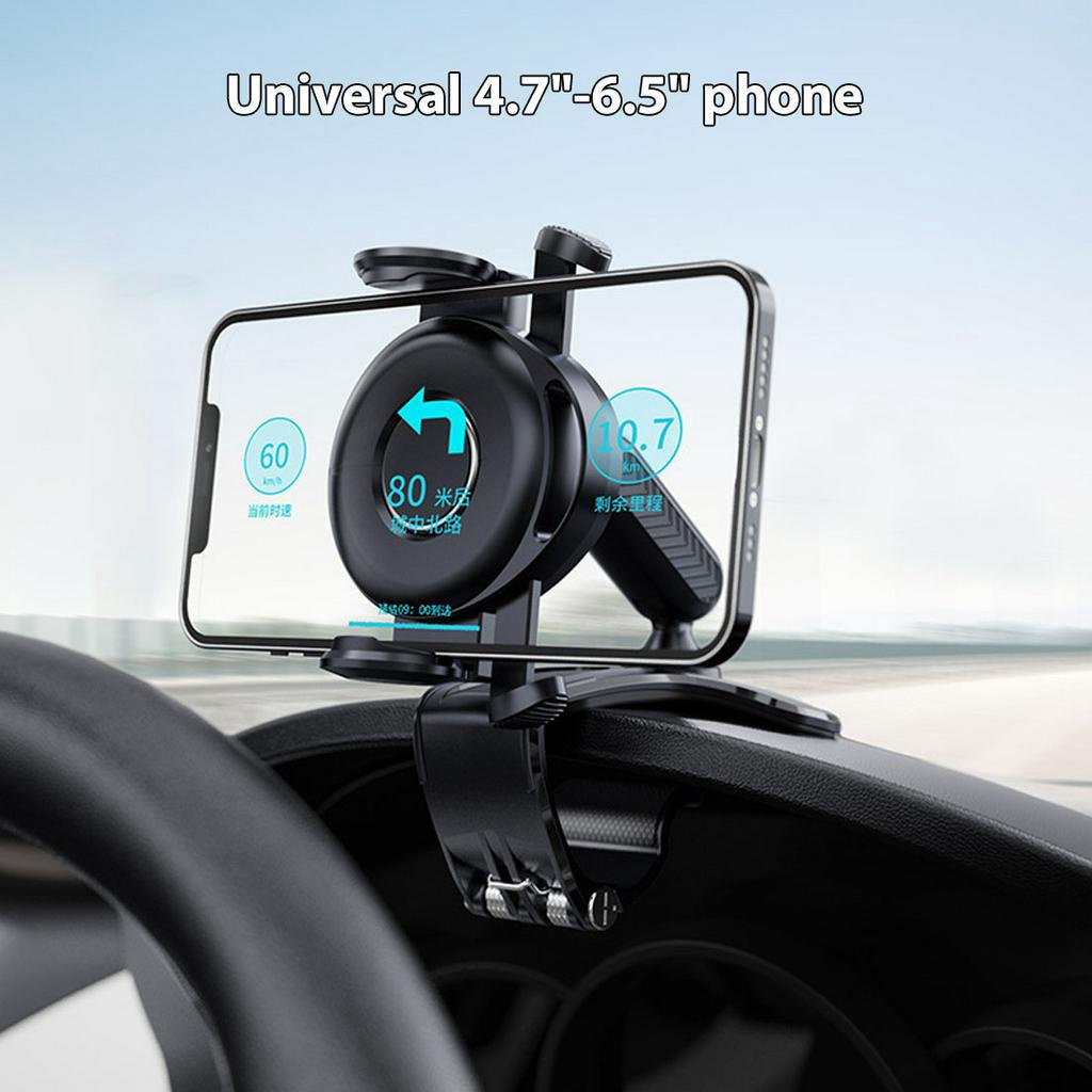 360 Degree Rotation Dashboard Cell Phone Holder for Car Clip Mount