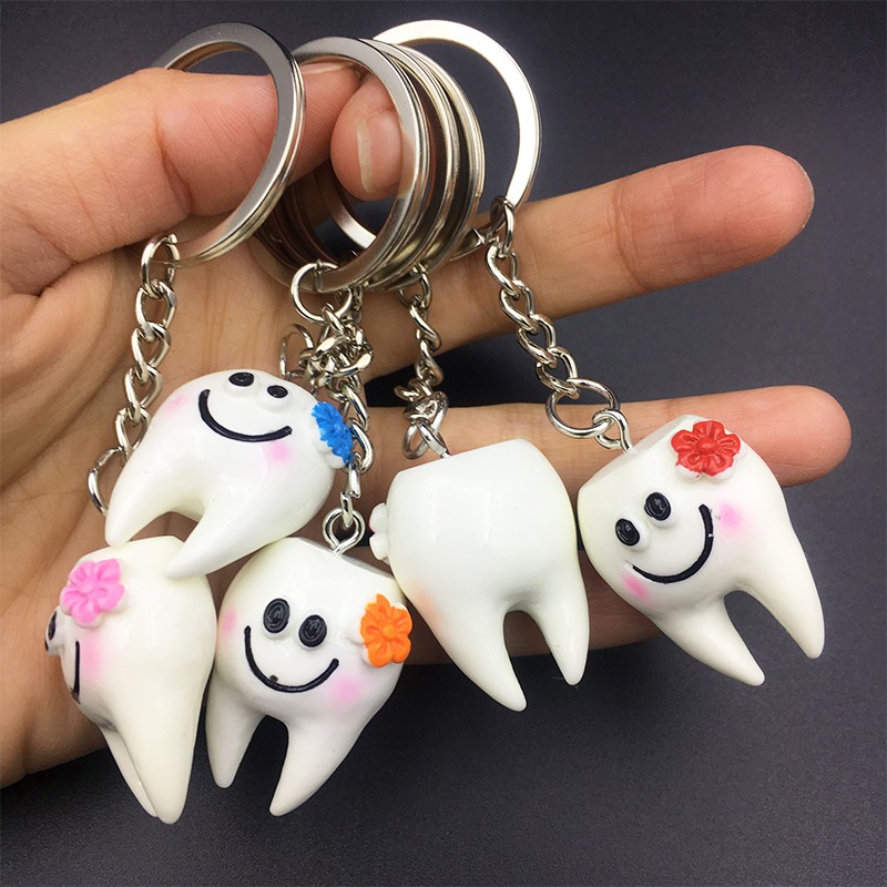 Dental Teeth Shape Model Simulation Tooth Key Chain Cartoon Lovely Gift