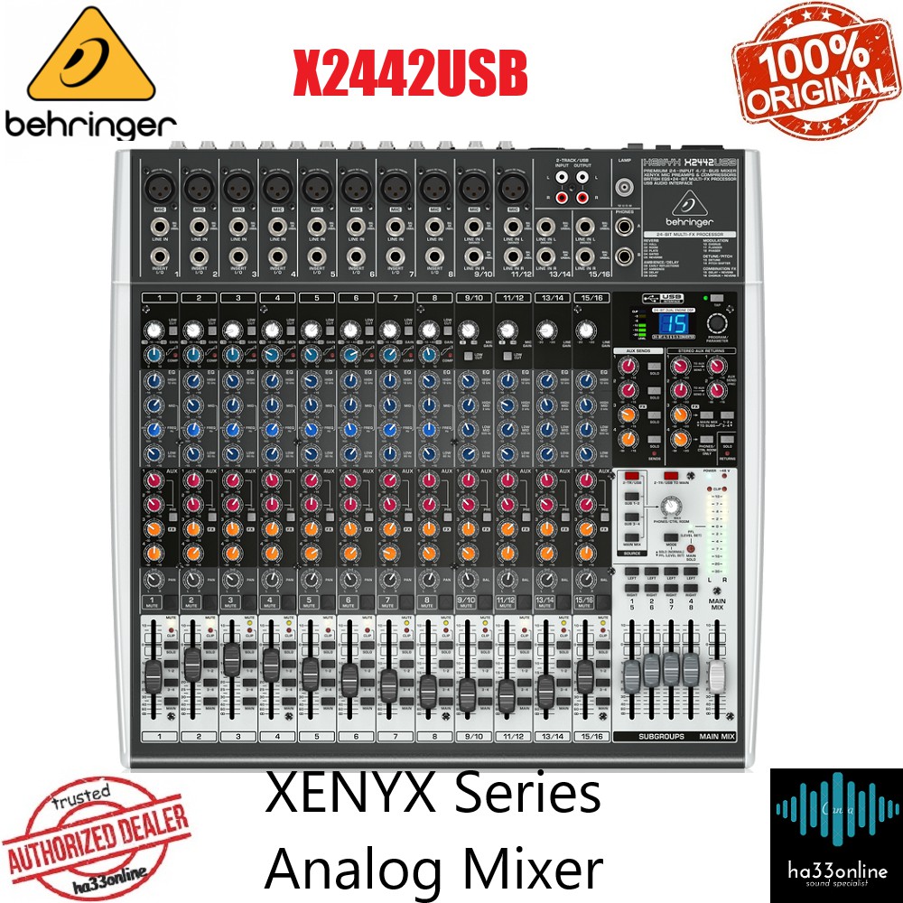 Behringer X2442USB Premium 24Input 4/2Bus Mixer with XENYX Mic