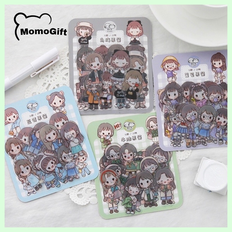 Diy Aesthetic Stickers Design Tumblr Fashion Girl Characters 1 Pack ...