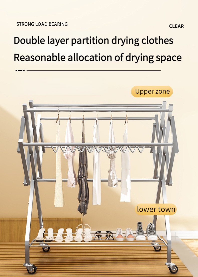 HOUSEHOLD CLOTHES HANGER #SINGLE #DOUBLE POLE/ DRYING RACK (RAK PENYIDAI  BAJU)