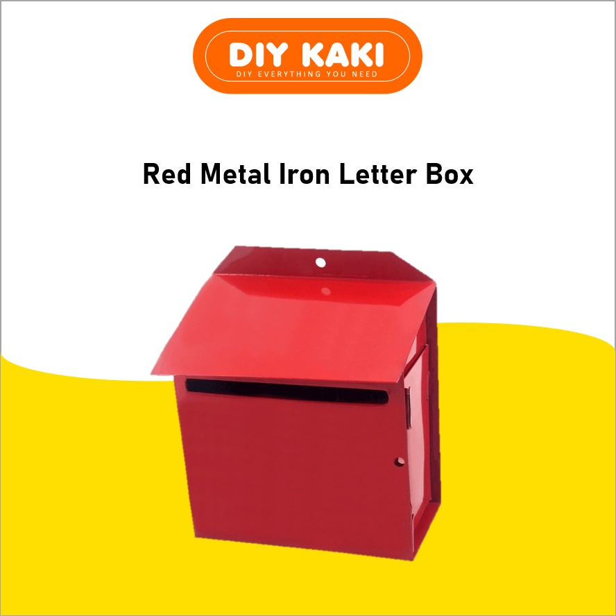 COIL Iron Metal Letter Box Home / Red mail box Home/ Peti Surat Besi ...