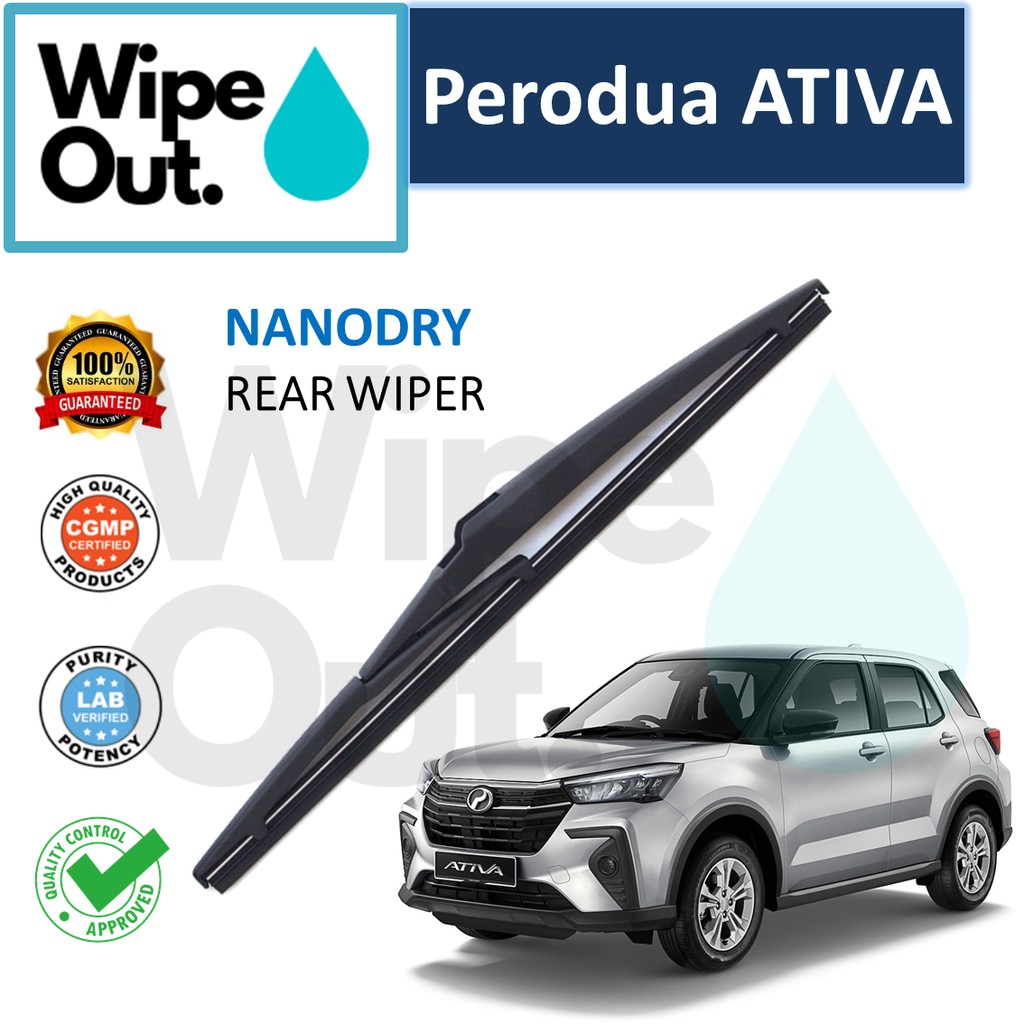 Perodua ATIVA WipeOut NANODRY Rear Wiper Blade / Wiper Belakang ...